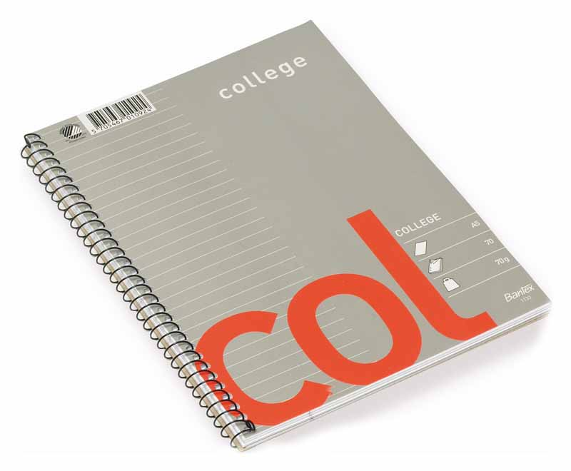 Kollegieblock Bantex A5 Linjerat 70g TCF-Papper