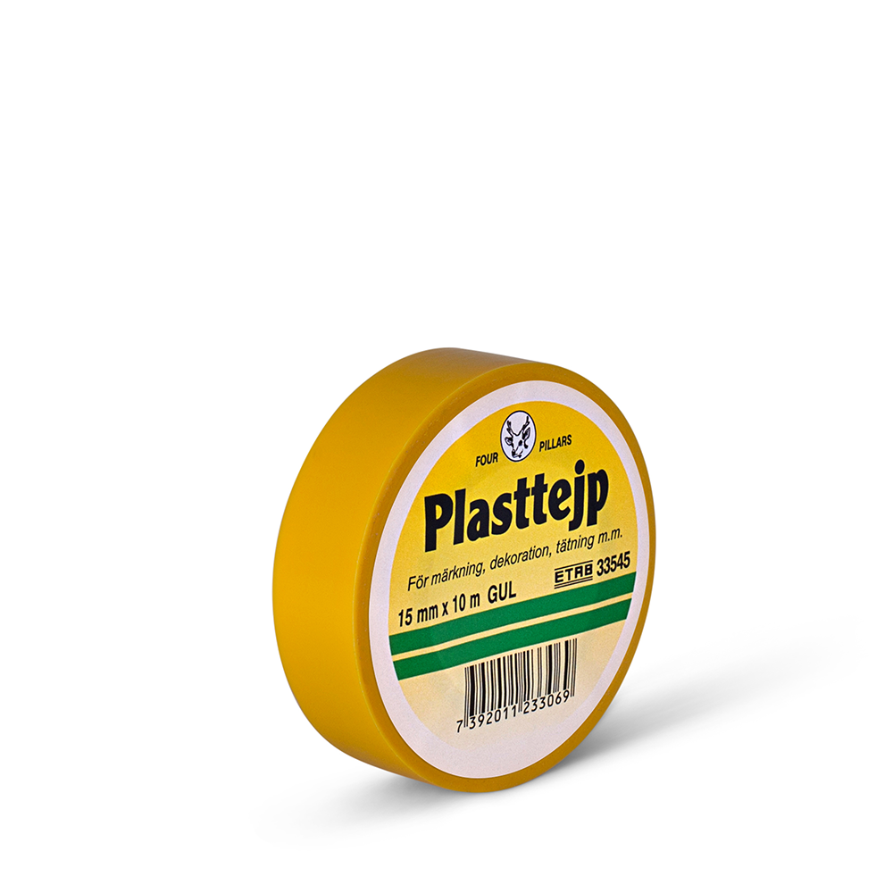 Plasttejp PVC Etab 33545 15mmx10m Gul