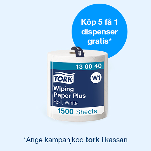 Handtorkrulle Tork Plus W1 Avtorkningspapper (Quick Dry) 2-lags Vit dekor 510m/rl