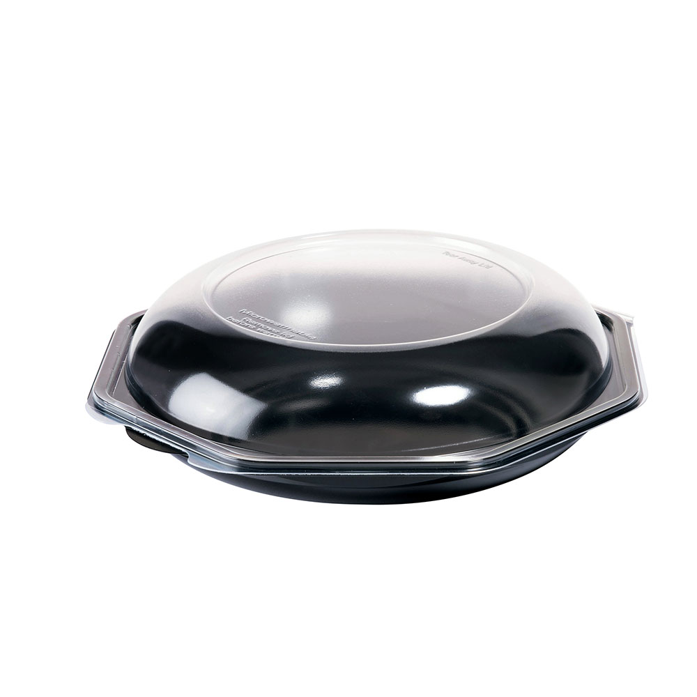 Salladsskål Svart Plast 1050ml 230x230x70mm Inklusive Lock 170st/krt