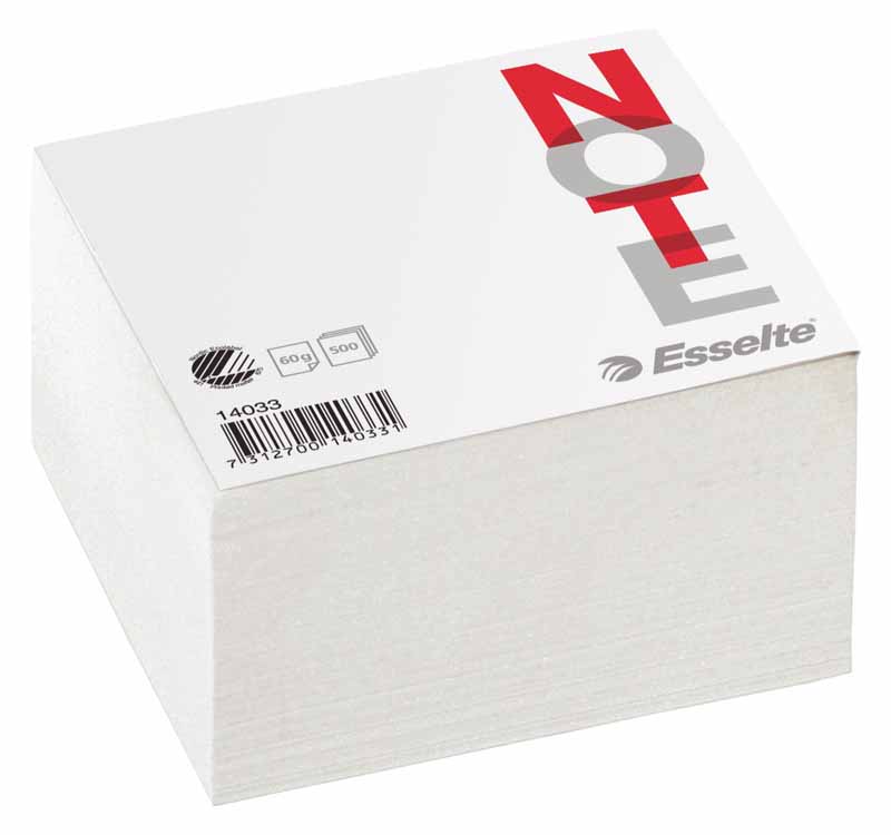 Blockkub Esselte 10x10cm Vit 500 blad