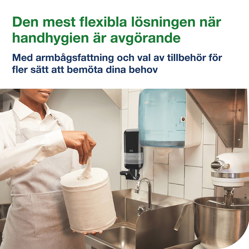 Tvålhållare Tork Skincare Dispenser S4 med armbågsfattning Svart