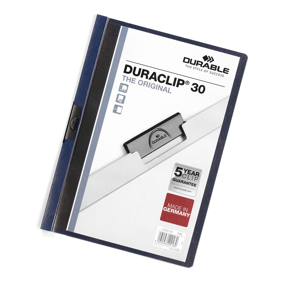 Klämmapp Durable Duraclip 30 A4 30ark Midnattsblå