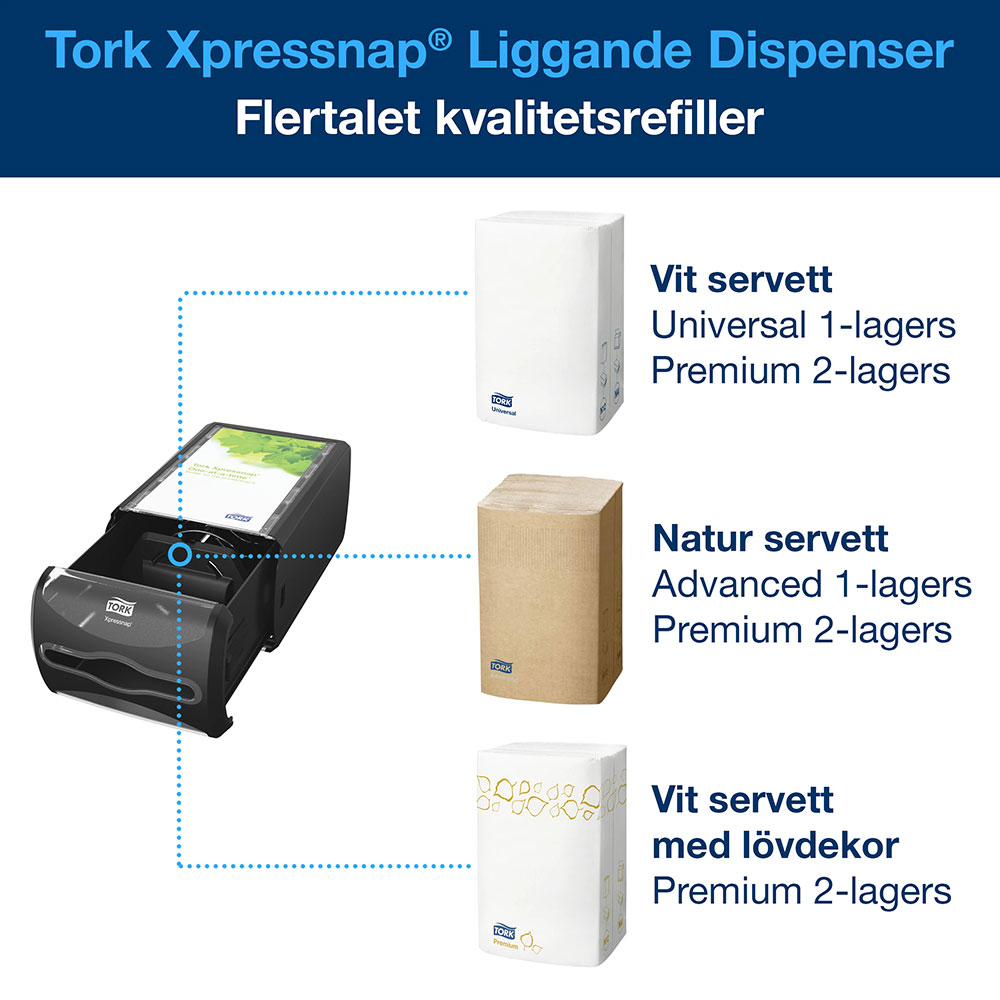 Dispenser Tork Xpressnap® N4 Liggande Svart