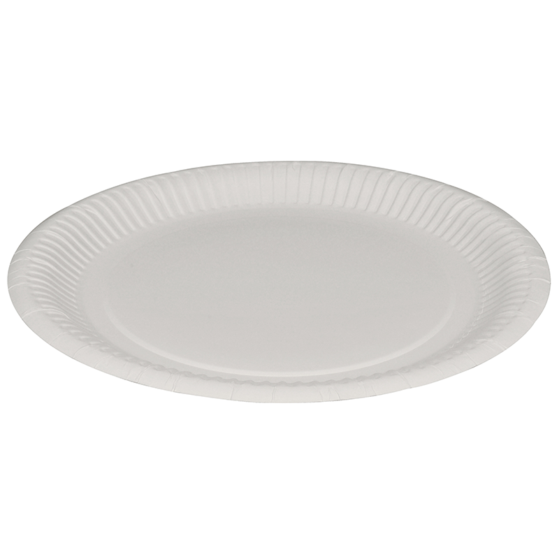 Papperstallrik Kaolinbelagd 23cm Vit 100st/fp