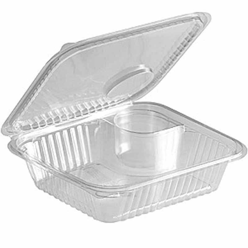 Salladsbox med dressingsfack 220x190x65mm 200st/fp