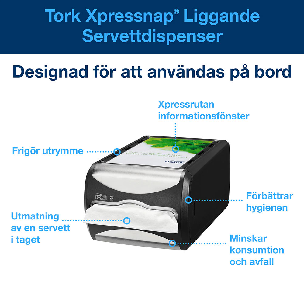 Dispenser Tork Xpressnap® N4 Liggande Svart