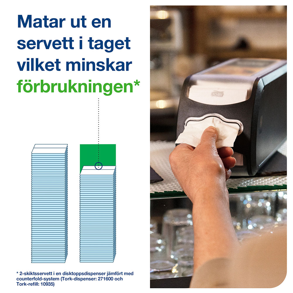 Dispenserservett Tork Xpressnap® Fit N14 Advanced 17x22cm Vit 720st/fp