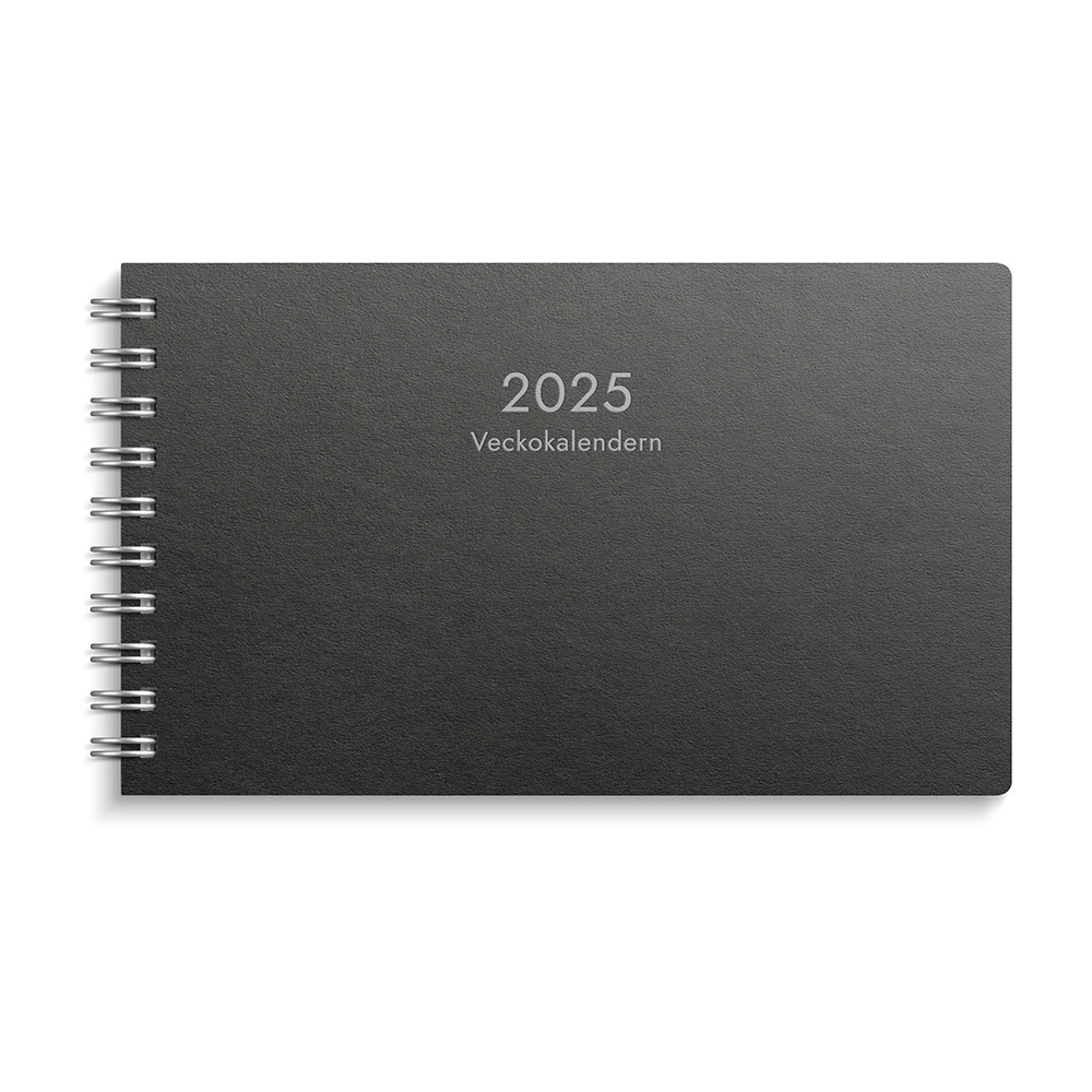 Almanacka Veckokalendern Eco Line Spiralbunden Svart Kartong 2025 - 91141525