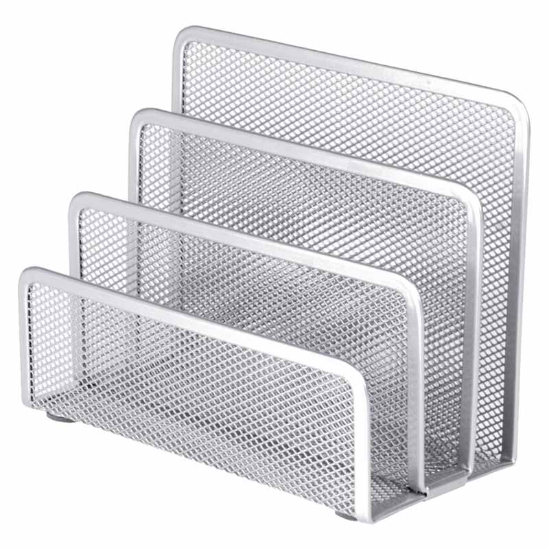 Kuvertställ Mesh 3-fack 132x175x80mm silver