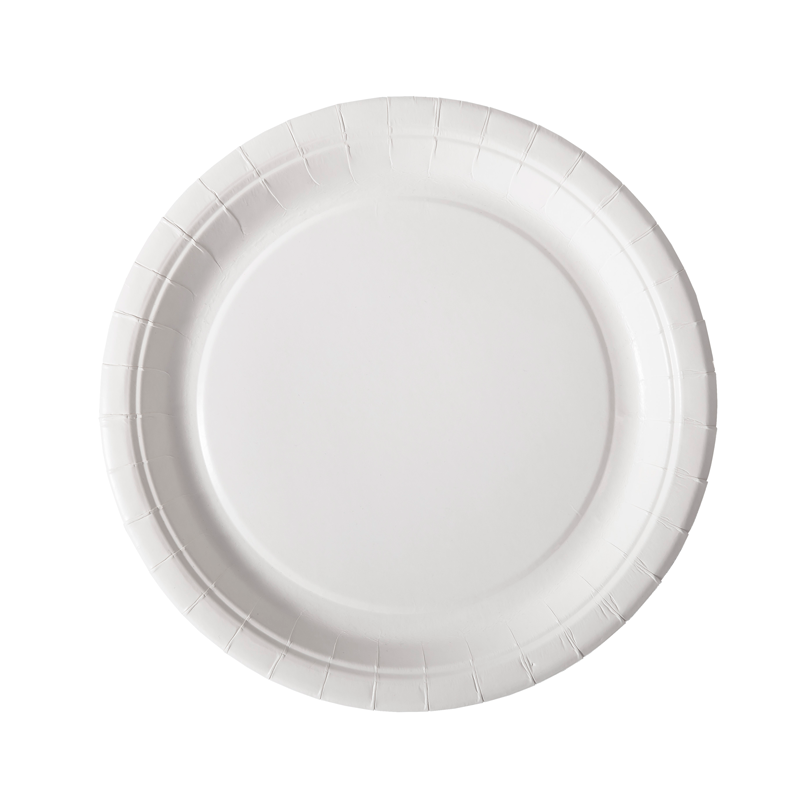 Papperstallrik Vattenbelagd 18cm Vit 100st/fp