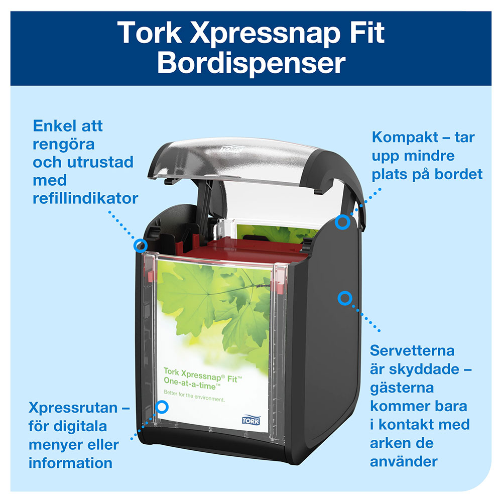 Dispenser Tork Xpressnap Fit® N14 för bord