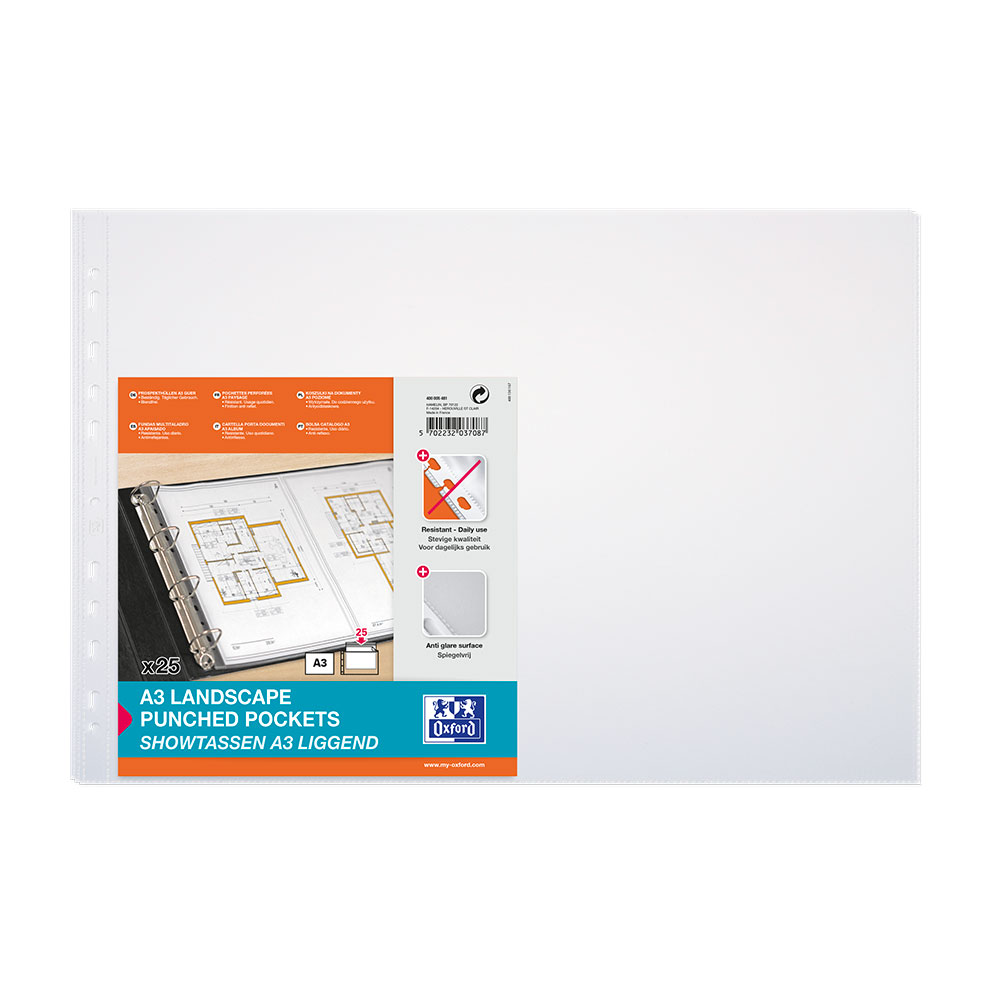 Plastficka Oxford Reflexfri A3L 0,12mm 25st/fp