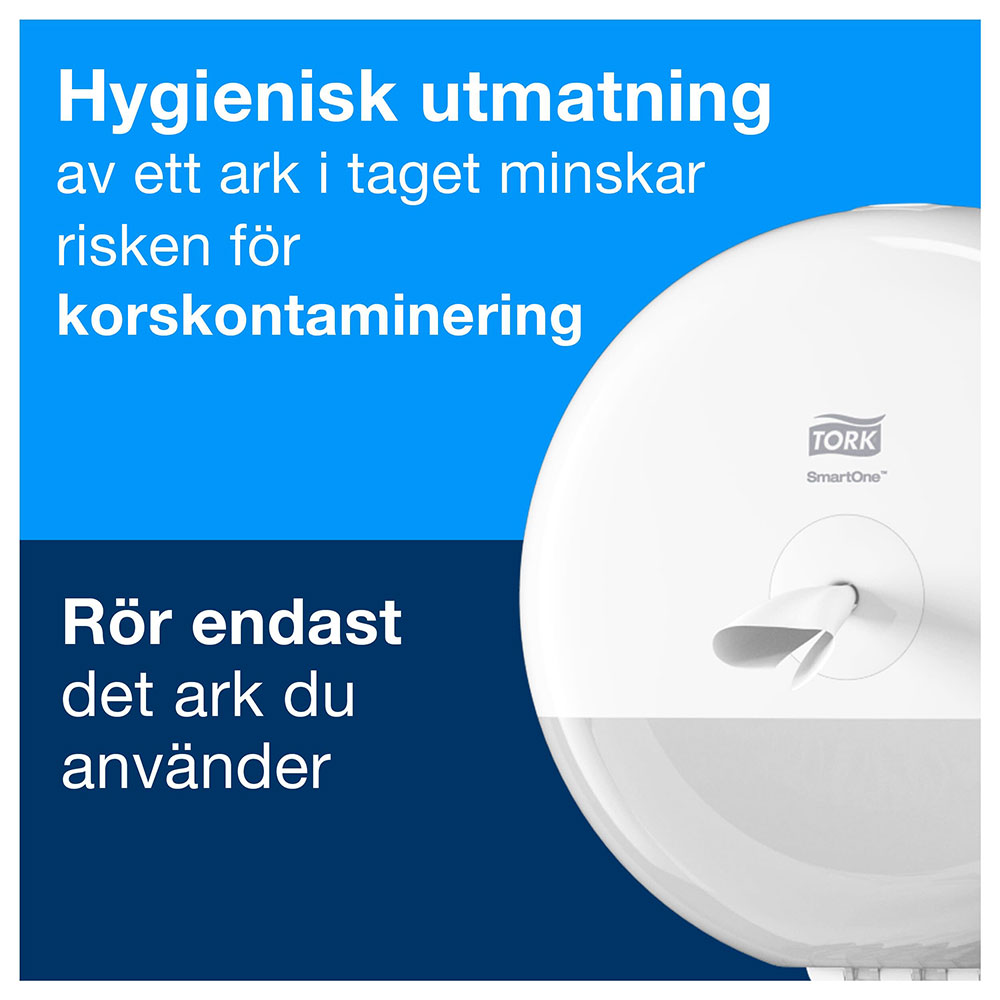 Hållare Tork SmartOne® T9 Twin Mini Elevationi för toalettpapper Vit