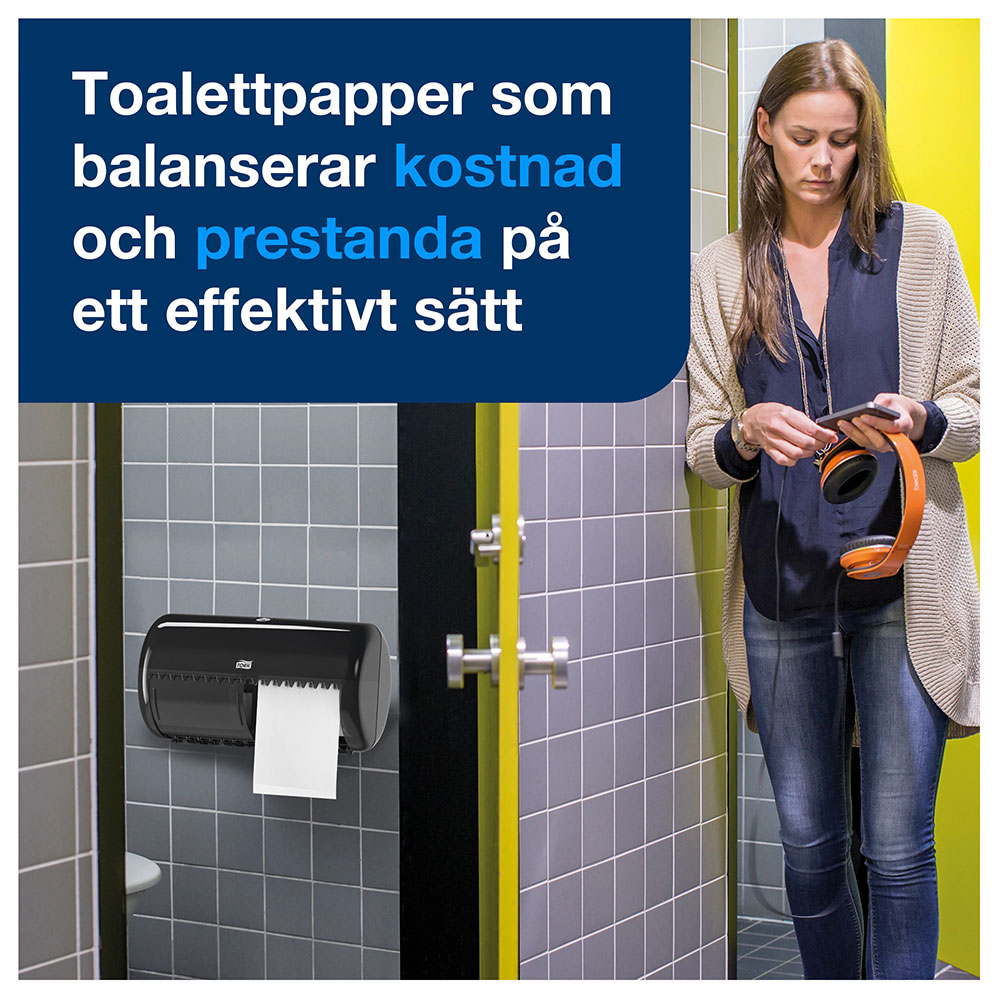 Hållare Tork Twin T4 för toalettpapper Svart