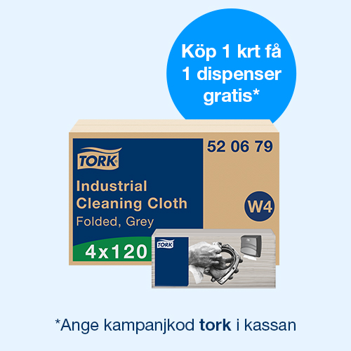 Torkduk Tork Rengöringsduk W4 Flexibel 1-lags Grå 415x355mm 120st/fp