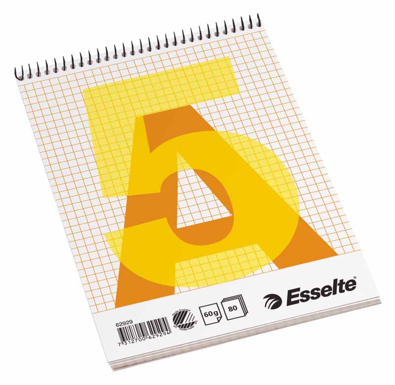 Spiralblock A5 rutat 60g papper 100 blad