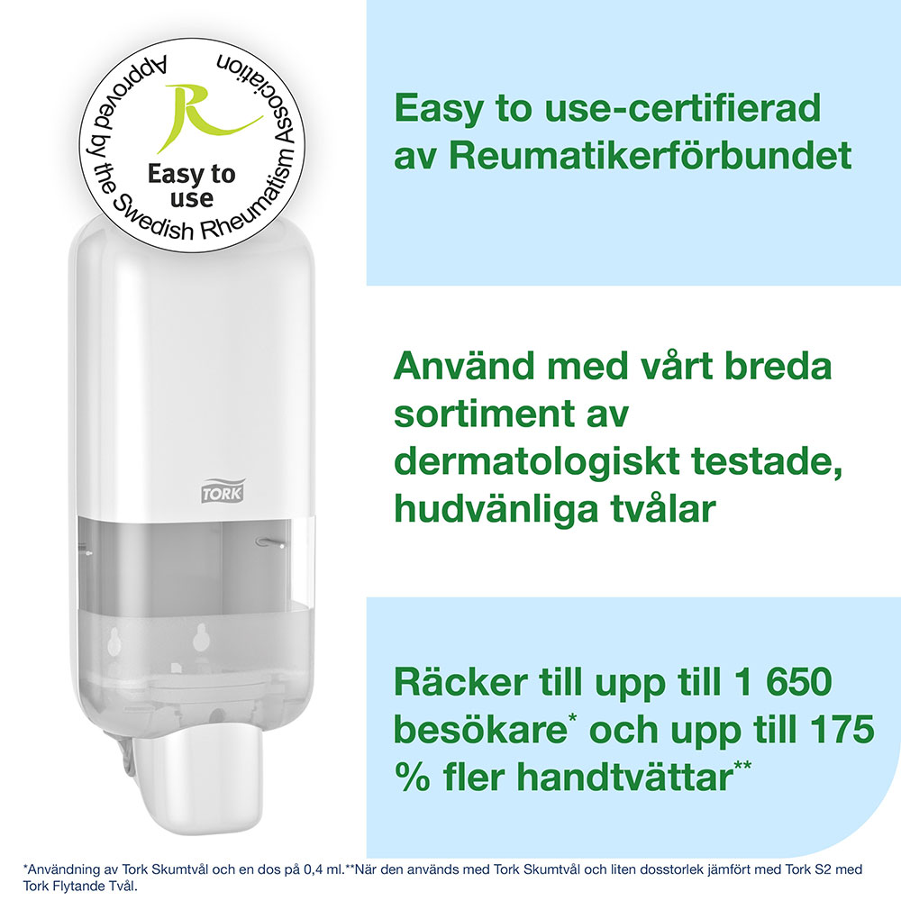 Tvålhållare Tork Skincare Dispenser S4  Vit