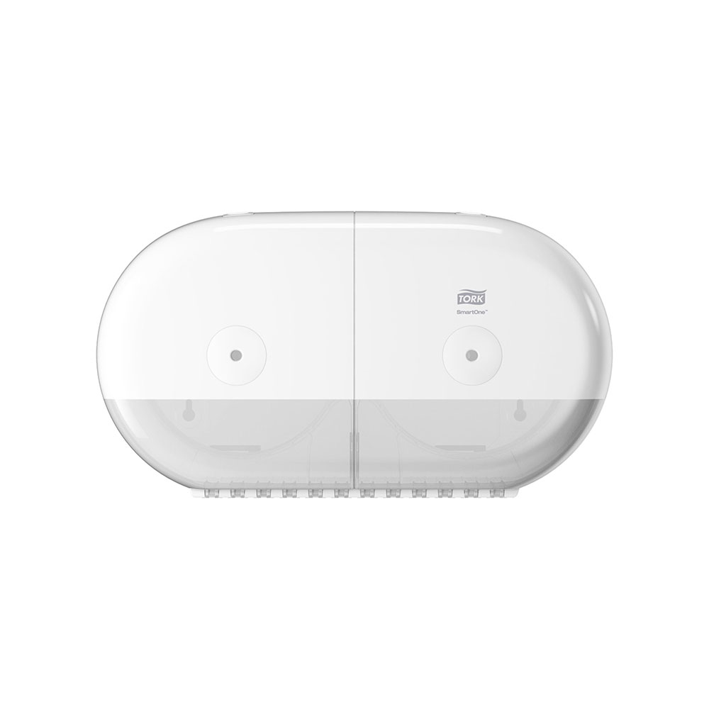 Hållare Tork SmartOne® T9 Twin Mini Elevationi för toalettpapper Vit