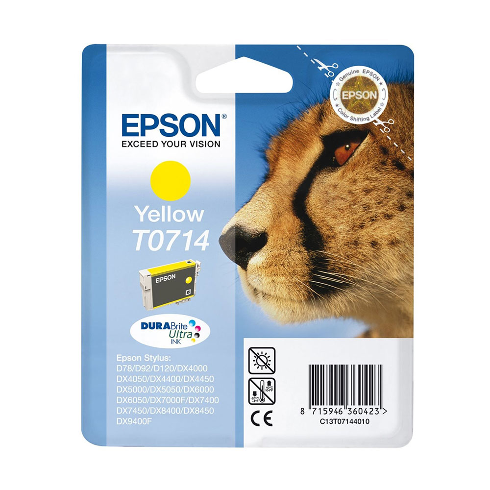 Ink-Jet Patron Epson T0714 5,5ml Gul - C13T07144012