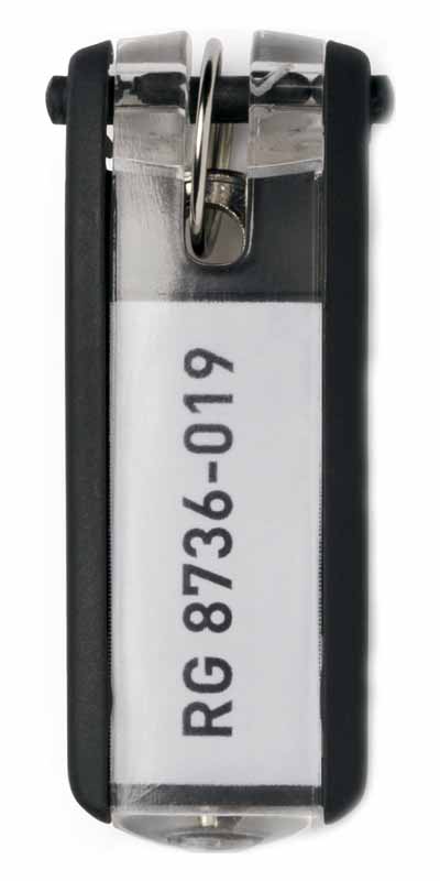Nyckelbrickor Key Clip 70x25mm Svart 6st/fp