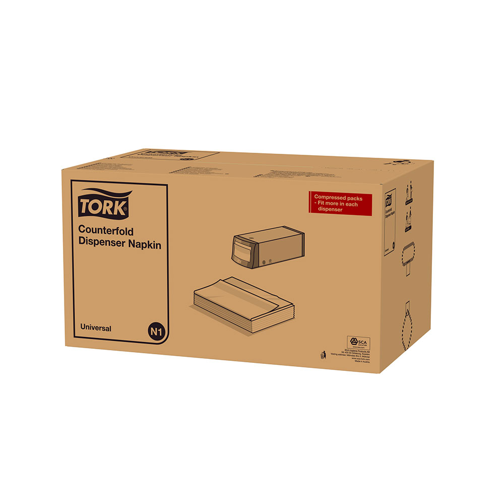 Servett Tork Counterfold N1 1-Lags 33x30cm vit 300st/fp