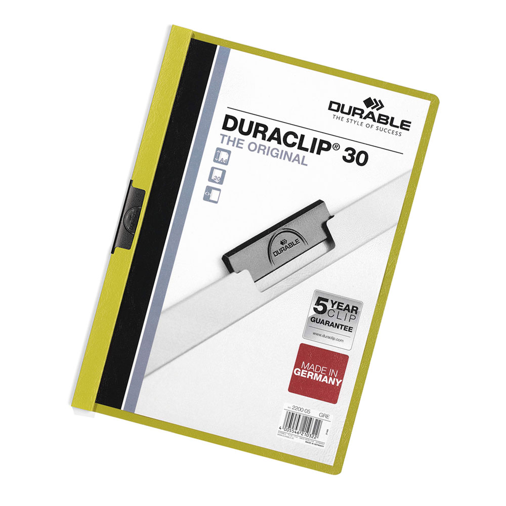 Klämmapp Durable Duraclip 30 A4 30ark Limegrön