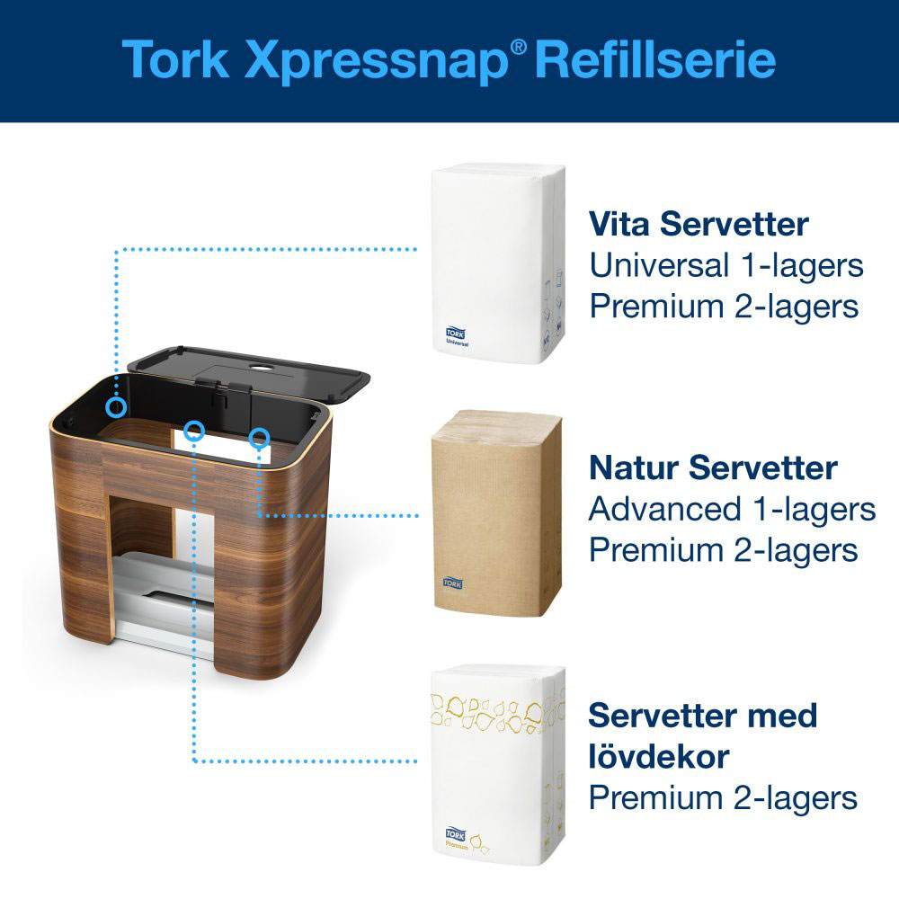 Dispenser Tork Xpressnap® N4 Bordsmodell Valnöt