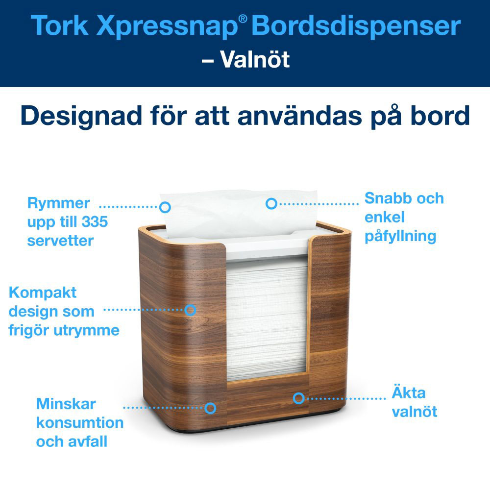 Dispenser Tork Xpressnap® N4 Bordsmodell Valnöt