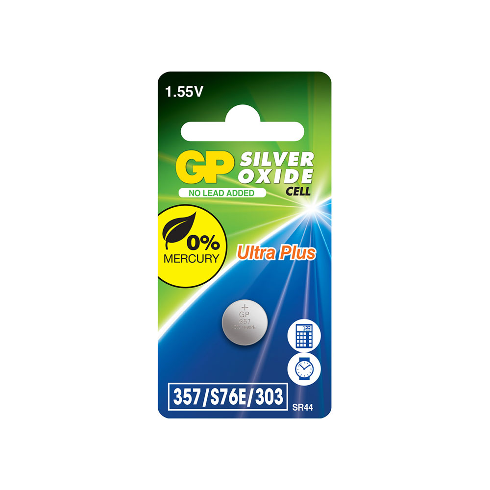 Knappcellbatteri GP Ultra Plus Silveroxid 1,55V 357F/S76E/303/SR44W/SR44