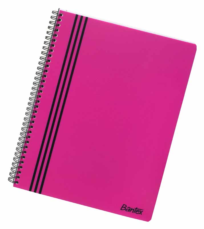 Kollegieblock Bantex Strongline PP A5 Linjerat Rosa
