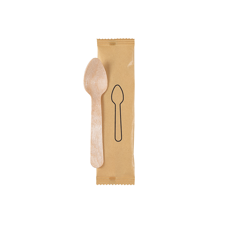Bestickpåse Duni BioPak Vaxat trä Kaffesked 110mm 250st/krt