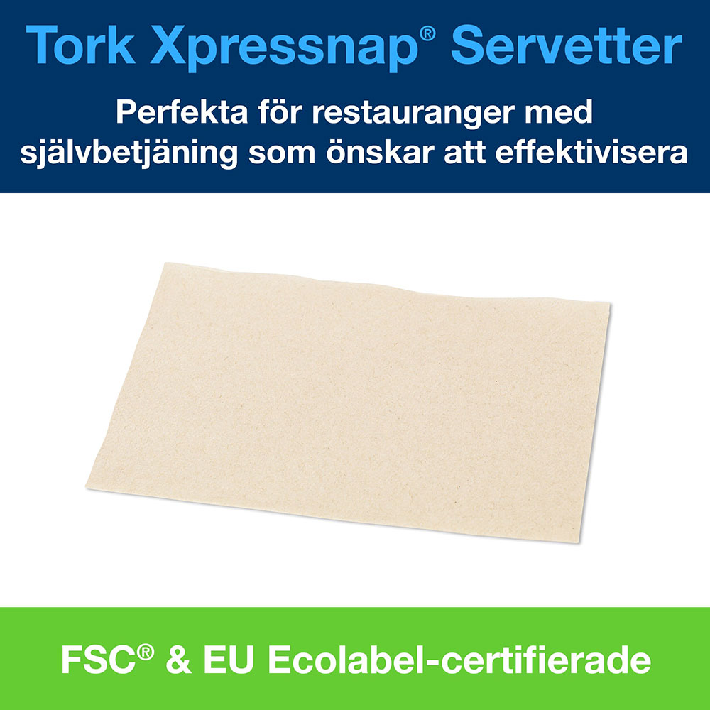 Dispenserservett Tork Xpressnap Advanced N4 1/4-vikt 1-lags 33x22cm Natur 1125st/fp