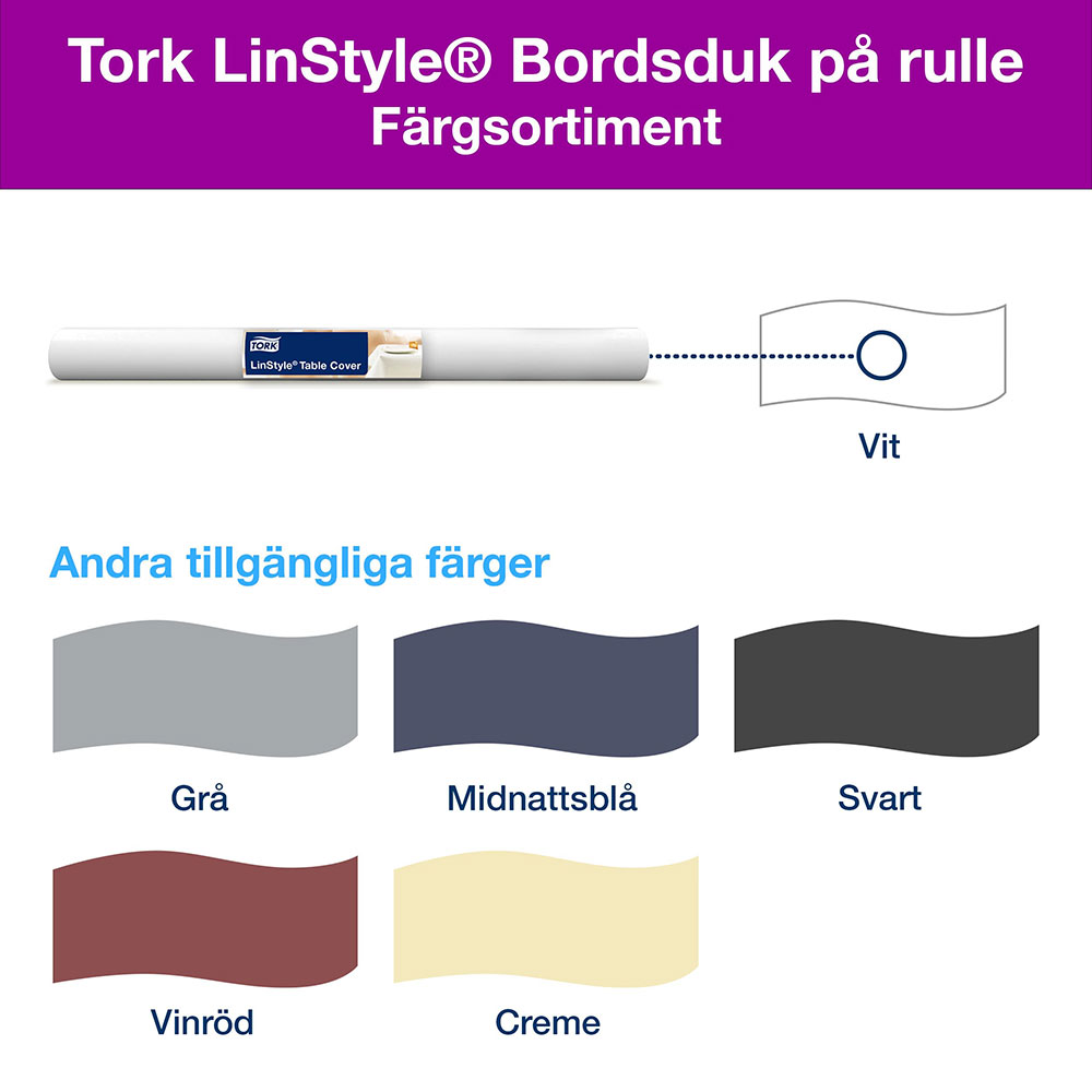 Bordsduk Tork LinStyle 120cmx20m Vit